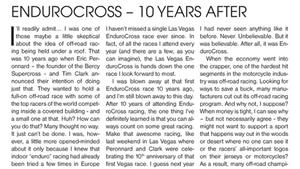 EnduroCross Editorial: 10 Years After