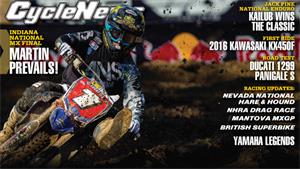 Issue 34: Indiana National Motocross, Kawasaki KX450F First Ride, Ducati 1299 Panigale S Road Test, Jack Pine National Enduro