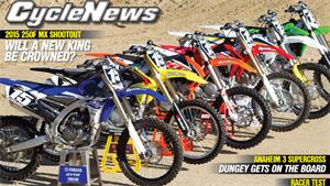 Issue 5: 2015 250F Motocross Shootout, Anaheim III Supercross, Sumter National Enduro, Tom Sykes’ ZX-10R World Superbike…