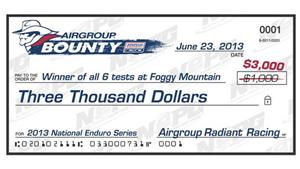 Airgroup Bounty up to $3,000 for Foggy Mountain National Enduro