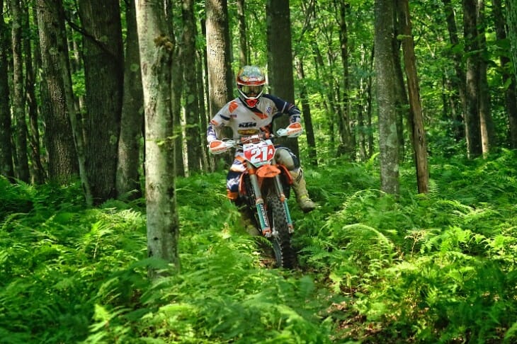 After getting off to a good start in the AMA National Enduro Championship, Russell stuck with it and went on to win the title.