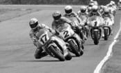 Scott Russell leading the Brainerd AMA Superbike race in 1992