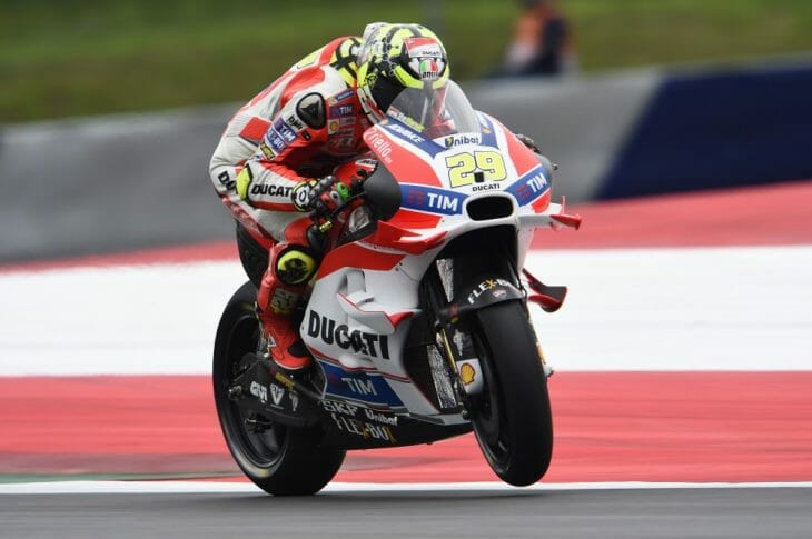 Andrea Iannone took the MotoGP pole in Austria