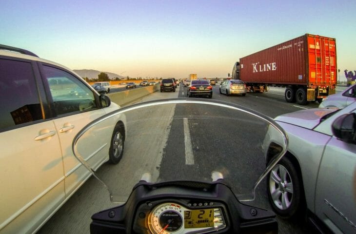 Lane splitting in California