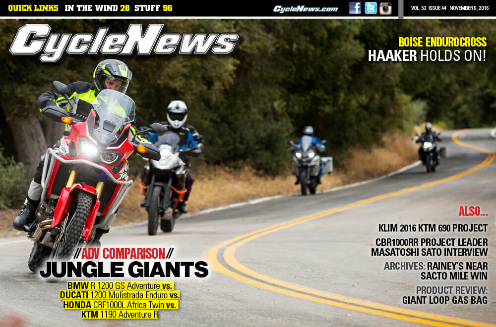 Cycle News Magazine #44: Big-Bike ADV Comparison, Boise EnduroCross, Ducati Superleggera...