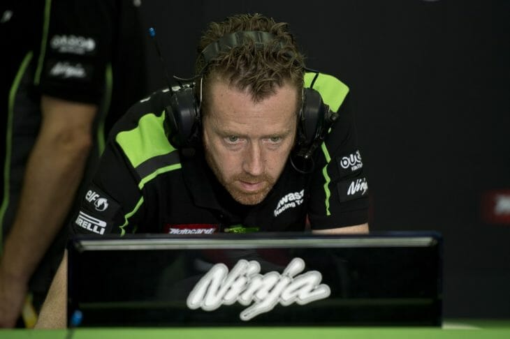 Marcel Duinker is crew chief to Tom Sykes on the Kawasaki ZX-10R. 
