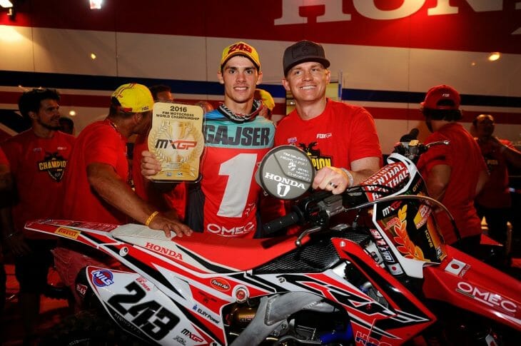 2016 MXGP World Champion Tim Gajser. Photo by Team Gariboldi/Messora