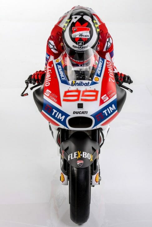 Lorenzo tucked in Ducati MotoGP Team Lorenzo tucked in