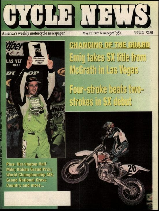 Doug Henry’s victory on the Yamaha YZM400F was the first time a four-stroke won an AMA Supercross. 