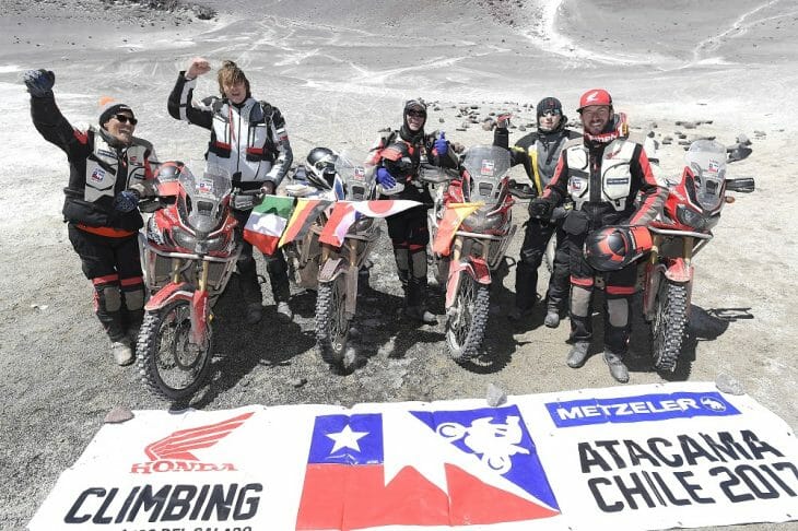 Metzeler MC 360 Sets Three World Records Climbing the Nevado Ojos del Salado Volcano.