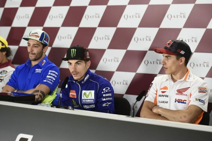 Qatar MotoGP qualifying cancelled due to rain. Grid based on practice times,