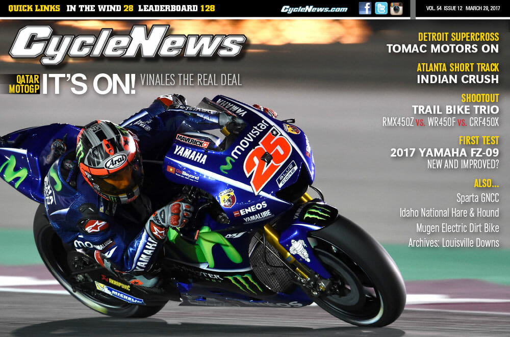 Cycle News Magazine #12: Qatar MotoGP, Detroit Supercross, Off-Road Shootout...