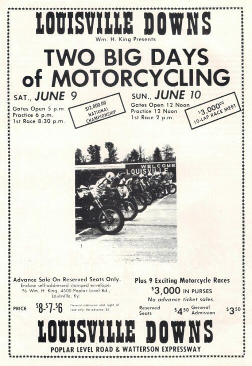 A poster for the AMA Grand National at Louisville Downs.