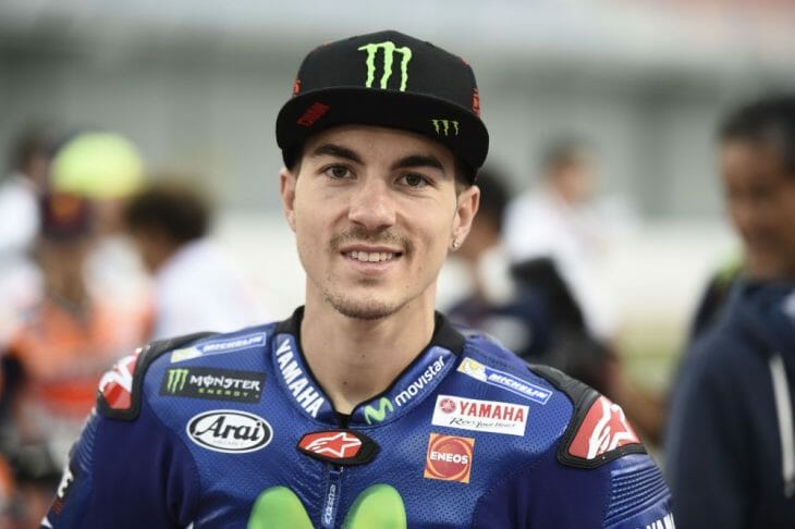 Maverick Viñales has a reason to smile so far at the MotoGP season opener in Qatar.