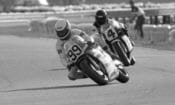 Kork Ballington and Randy Renfrow battle in the 1987 Daytona International Lightweight race, eventually won by Ballington.