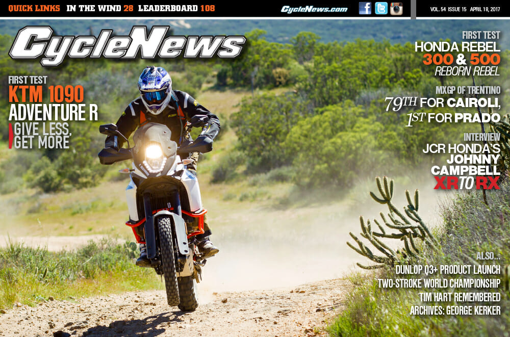 Cycle News Issue #15: KTM 1090 Adventure R And Honda Rebel First Tests, JCR Racing Interview...