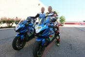 Kevin Schwantz and Kenny Roberts Jr. did a lap of honor together on the all new 2017 Suzuki GSX-R1000 Sunday morning as part of the opening ceremonies of the MotoGP Red Bull Grand Prix of The Americas