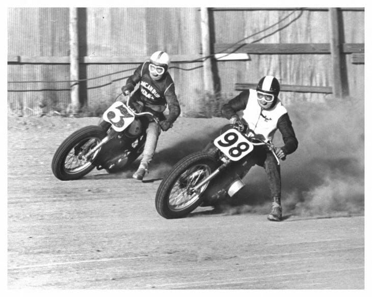 Joe Leonard (No. 98) was the first champion of the AMA Grand National Series which was initiated in 1954.