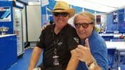 Carlo Pernat horsing around with Kenny Roberts at this year's MotoGP at COTA. (Larry Lawrence photo)