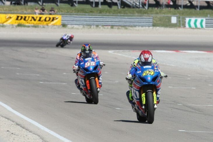 Toni Elias (24) beat Roger Hayden (95) for the second straight day in the Championship of Utah