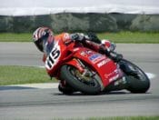 Vincent Haskovec on the track at Indy in 2003.