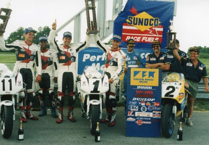Team Suzuki Endurance’s veteran team of Tray Batey and Michael Martin, both in their mid-30s at the time, beat Team Suzuki’s B squad of young guns Steve Patterson and David Stanton, who were both in their early 20s.