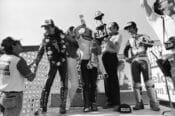 Steve Morehead gets a handshake after winning the Harrington (Delaware) AMA Grand National in 1981.