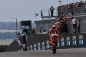 Marc Marquez taking victory in the 2017 MotoGP at the Sachsenring in Germany