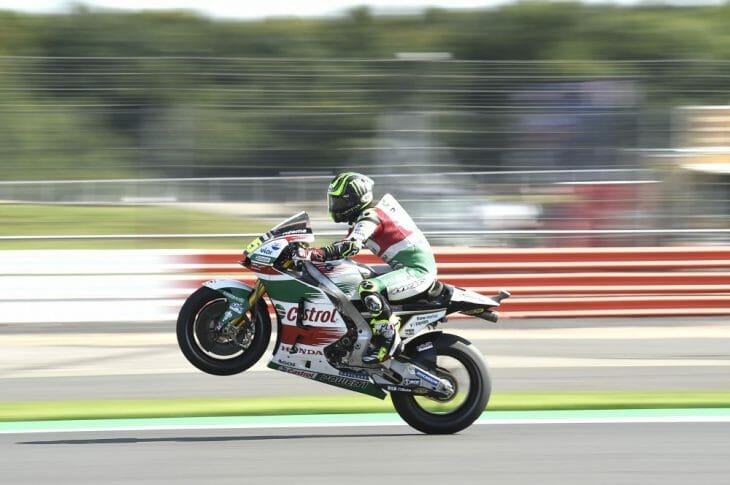 Cal Crutchlow led the way in MotoGP's opening day at Silverstone. 