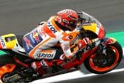 Marc Marquez scored the pole at Silverstone aboard his factory Repsol Honda. (Gold & Goose photo)