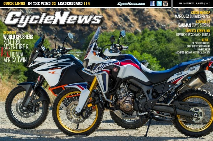 Cycle News Magazine #31: KTM 1090 Adventure R Vs. Honda Africa Twin, Brno MotoGP...