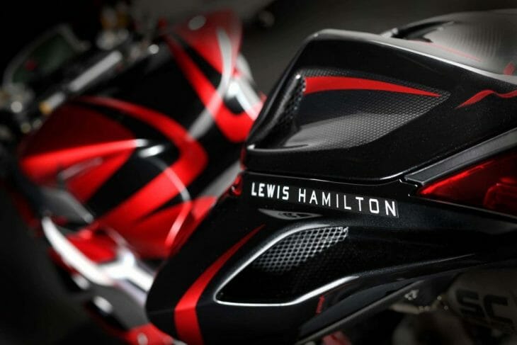 Lewis Hamilton MV Agusta F4 LH44 seat Lewis Hamilton MV Agusta F4 LH44