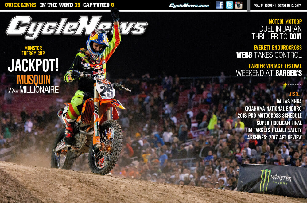 Cycle News Magazine #41: Monster Energy Cup, Japan MotoGP, Barber Vintage Classic...