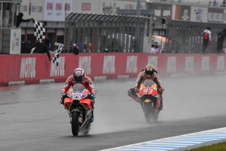 Dovi and Marquez had an amazing last-lap duel. (Courtesy MotoGP.com)