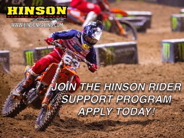 Hinson Clutch Components 2018 Rider Support Program