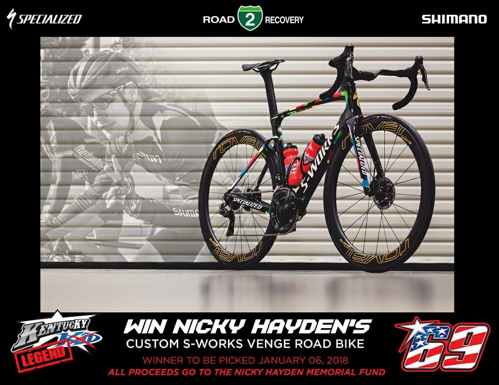 Nicky Hayden S Custom Specialized Bicycle To Be Raffled To Support The Nicky Hayden Memorial Fund Cycle News