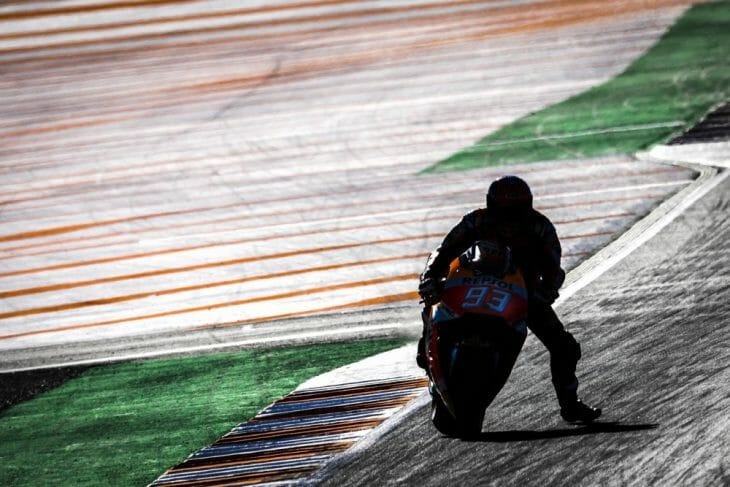 Marc Marquez will start from pole position for tomorrow’s championship showdown; while his only rival Andrea Dovizioso way back on the far end of the third row.