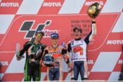 MotoGP podium: Zarco, Pedrosa and Marquez