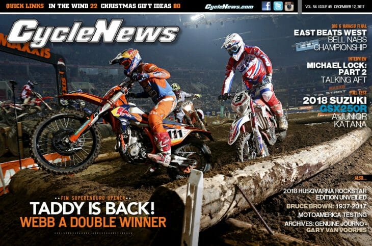Cycle News Magazine #49: SuperEnduro Opener, Michael Lock Interview: Part 2, Suzuki GSX250R Test...