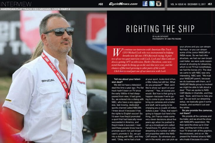 American Flat Track CEO Michael Lock