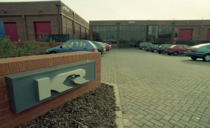 Kenny Roberts Racing shop in England in 1997