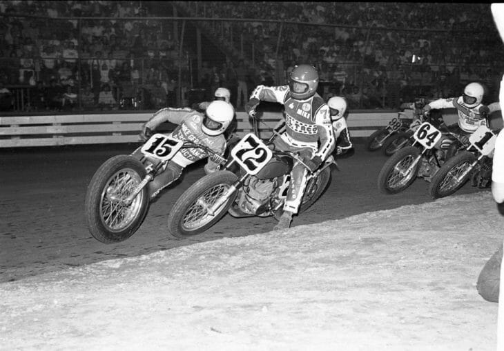 Mike Gerald gets sideways at Santa Fe Speedway at the national there in 1974.