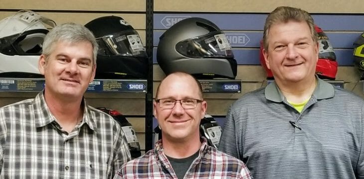 Helmet House Account Reps Corrigan, Klein and Feiertag- left to right