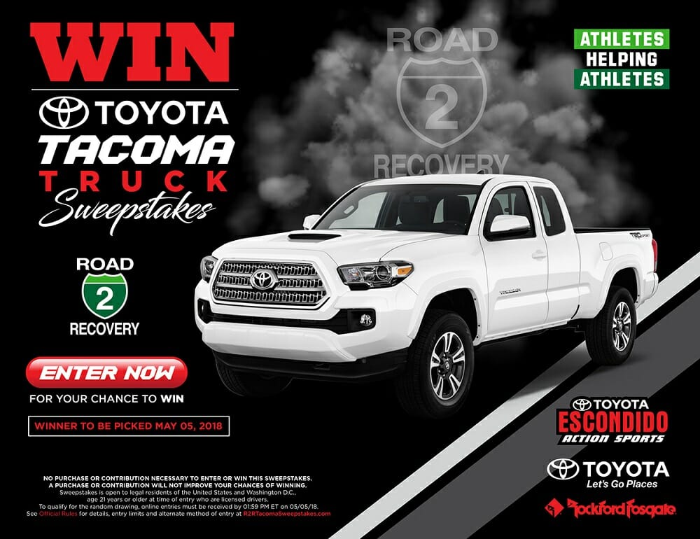 Road 2 Recovery Toyota Tacoma Truck Sweepstakes