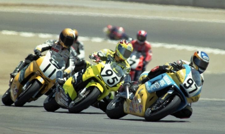 Rich Oliver in 600 Supersport action in 1997