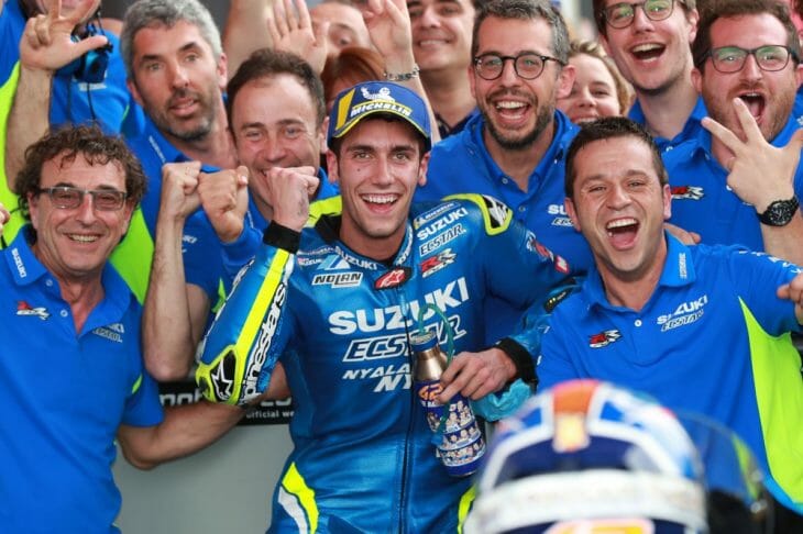 Suzuki's Alex Rins scored his first MotoGP podium on Sunday in Argentina