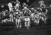 Jeff Emig leads early in the 1997 Los Angeles Supercross