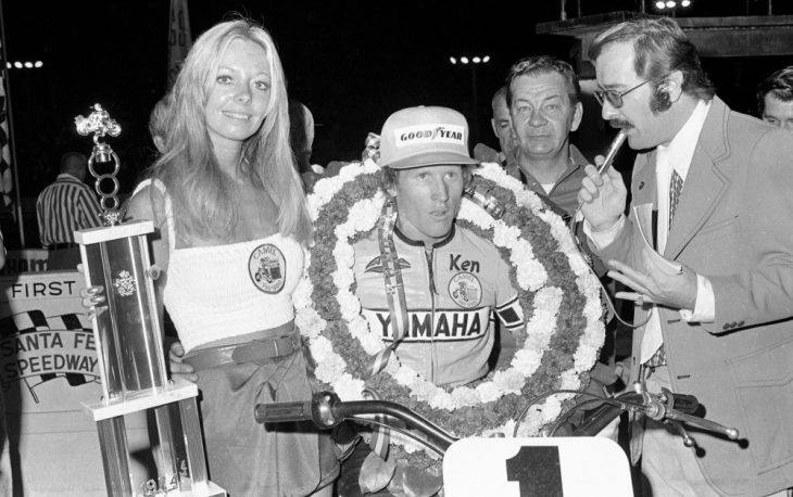 Kenny Roberts wins 1974 Santa Fe short Track National