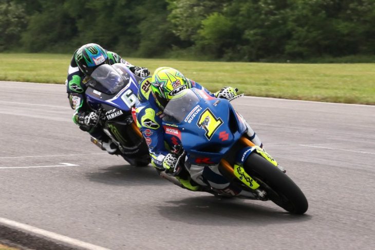 Toni Elias and Cameron Beaubier had a great battle in Superbike race 1 at VIR