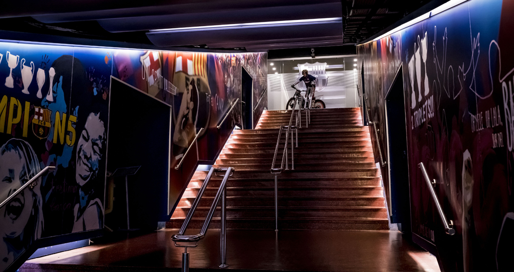 Toni Bou visit Camp Nou